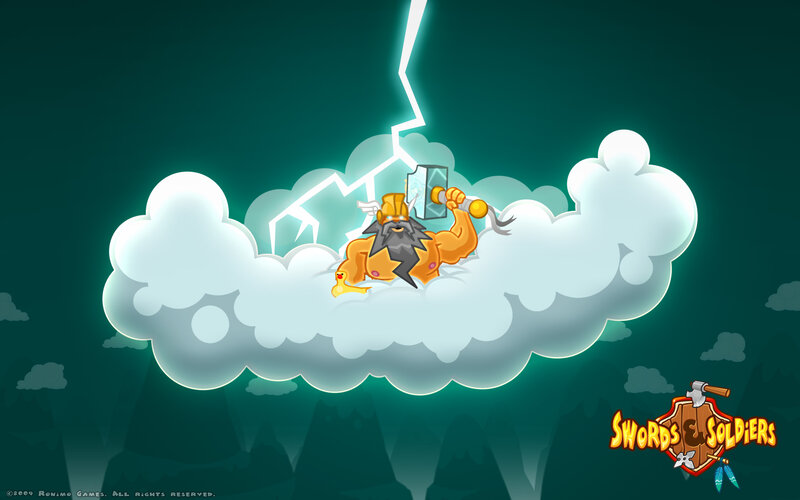 Zeus on a cloud with lightning