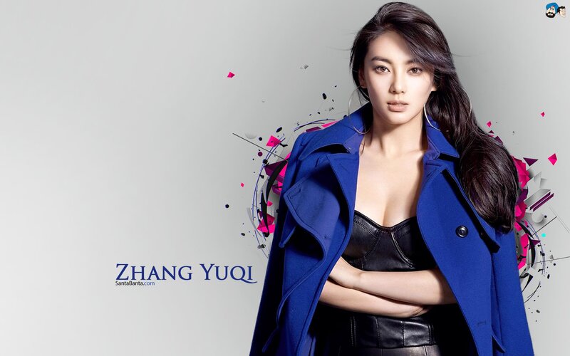 Zhang Yuqi in blue coat