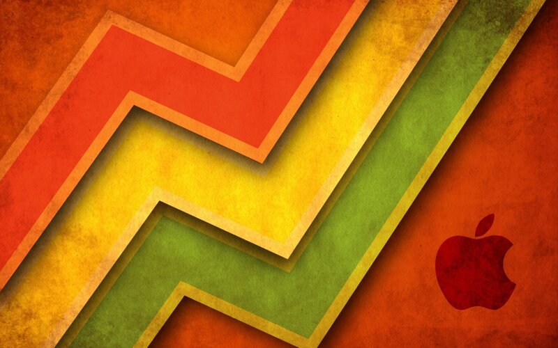 Zigzag Pattern with Apple Logo
