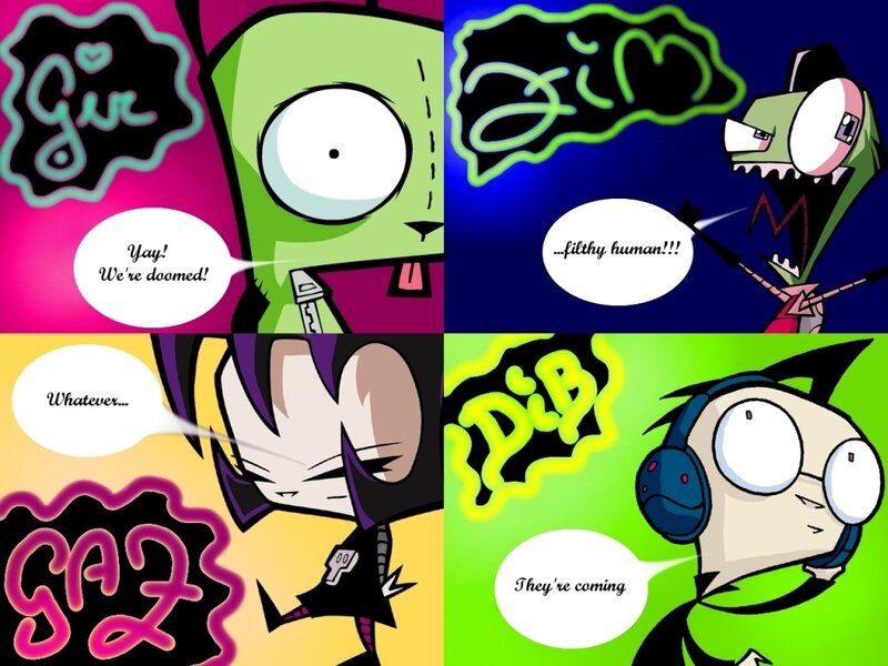 Zim and Gir in a comic