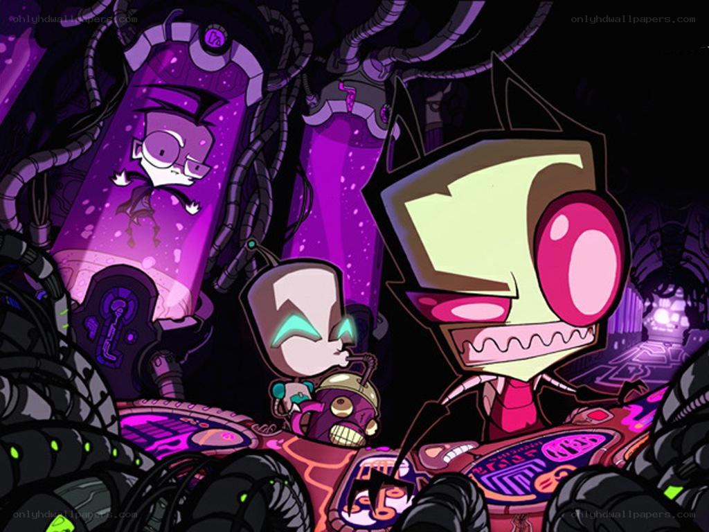 Zim and Gir in a lab