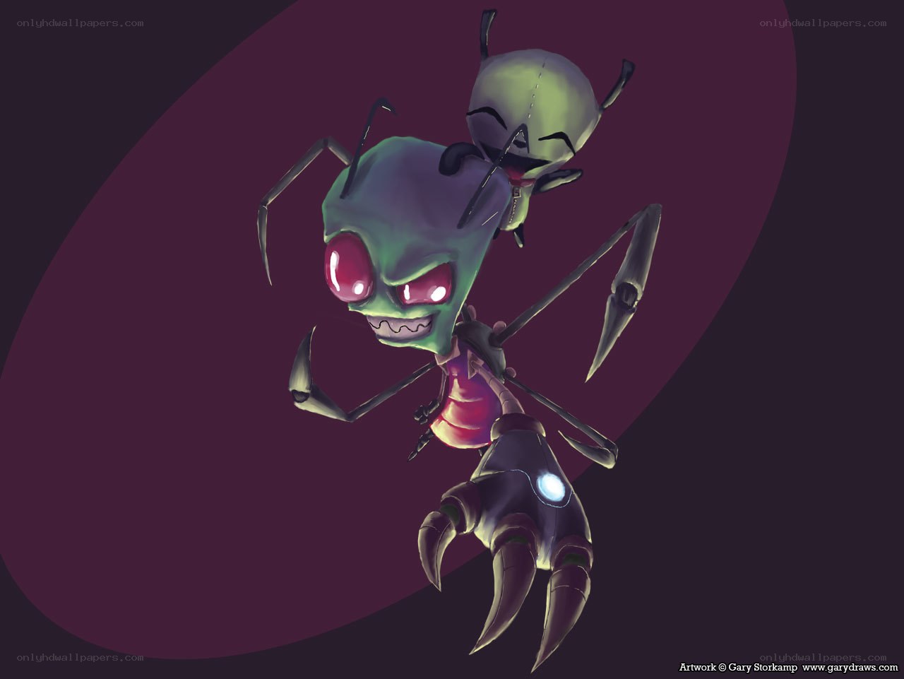 Zim and Gir in action