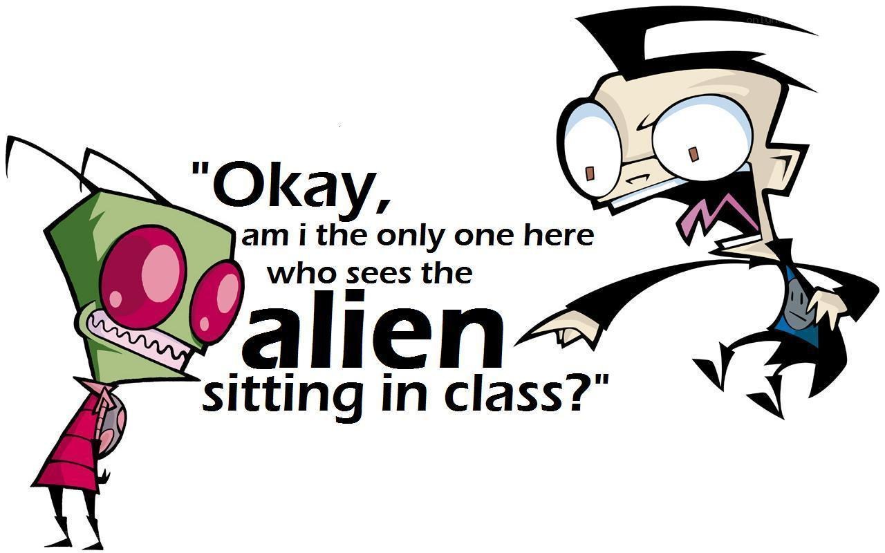 Zim and Gir in class