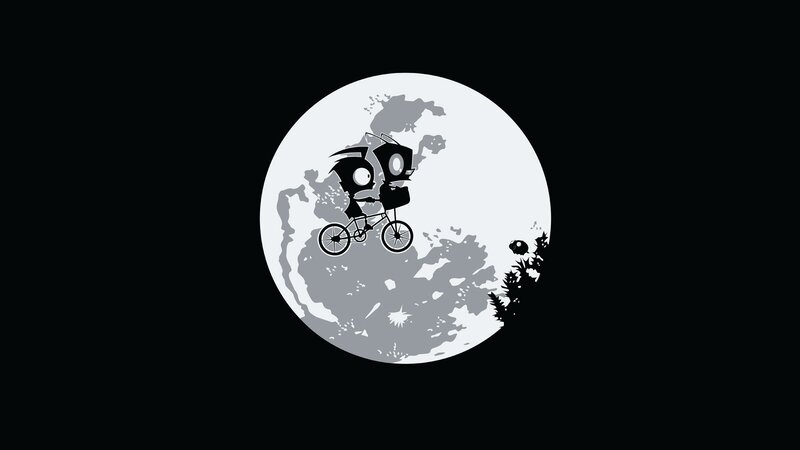 Zim and Gir on a Bike — Black