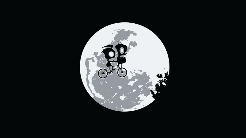 Zim and Gir on a Bike