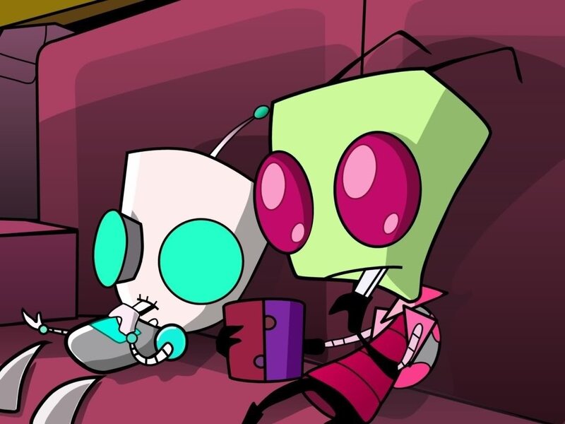Zim and Gir on a couch