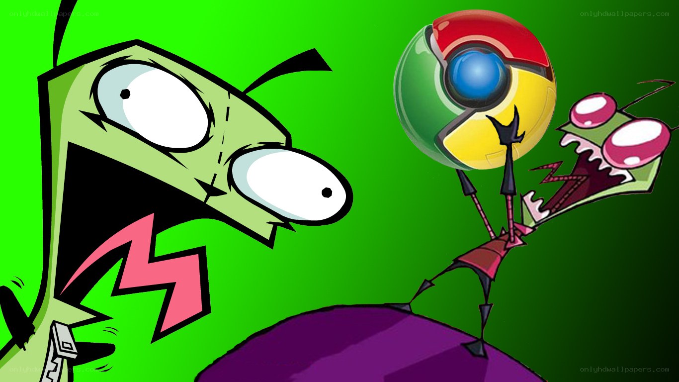 Zim and Gir with Chrome logo