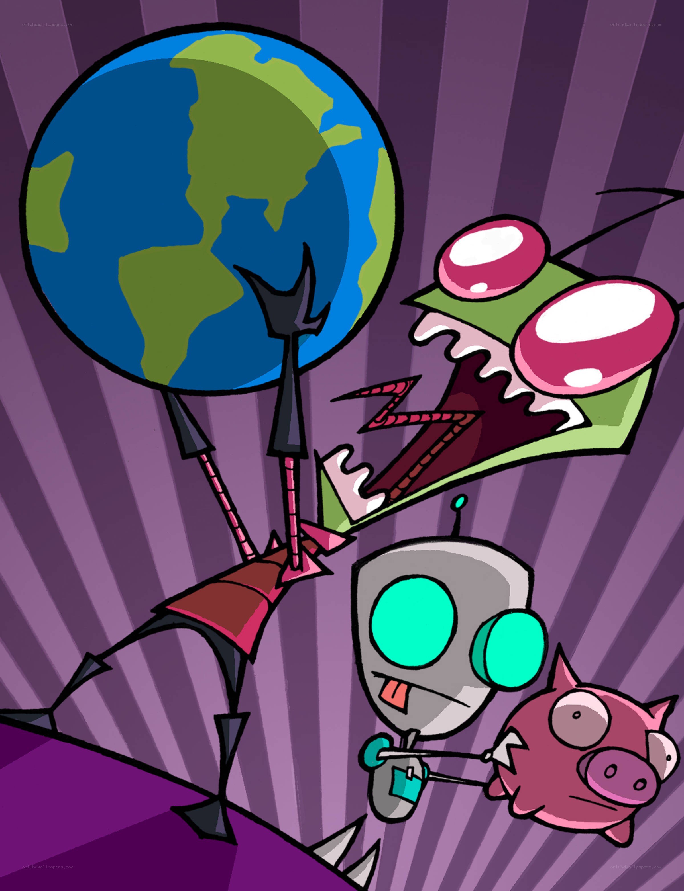 Zim and Gir with Earth