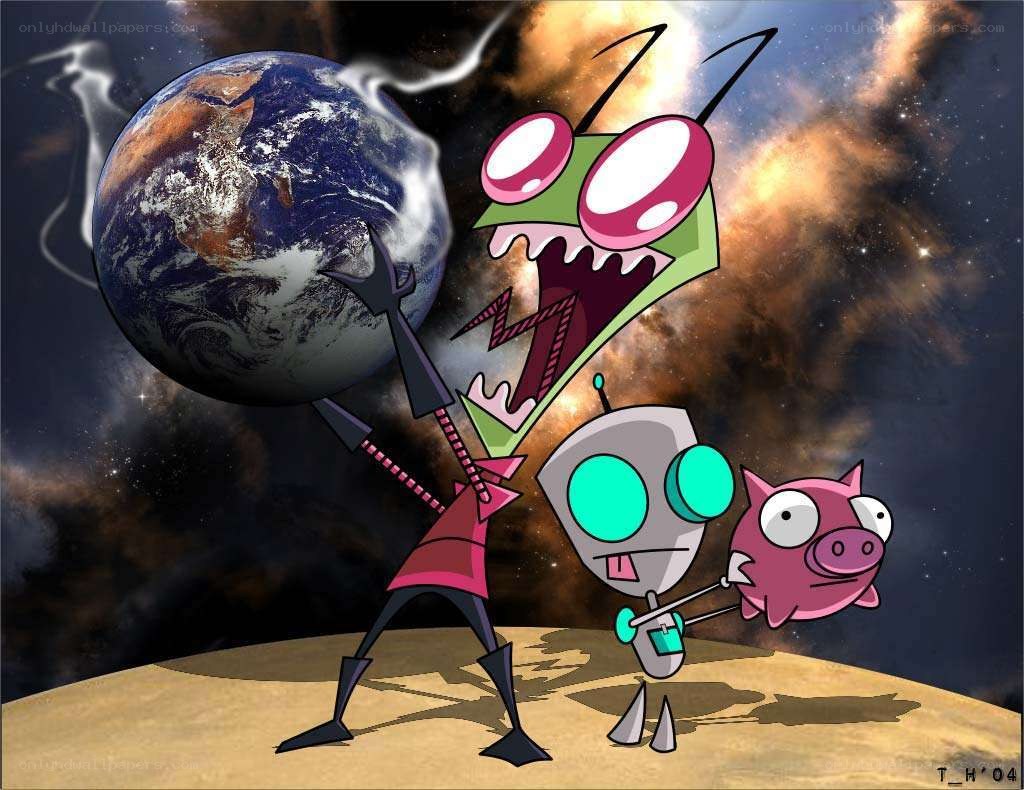 Zim and Gir with Earth