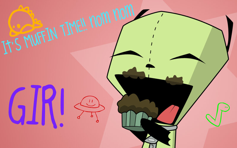 Zim eating a muffin