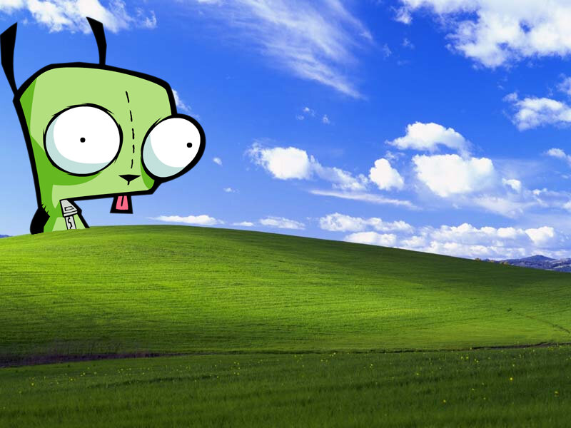 Zim from Invader Zim on a hill