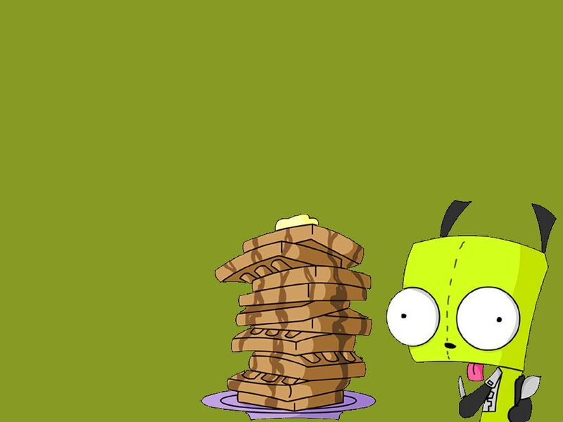 Zim from Invader Zim with pancakes