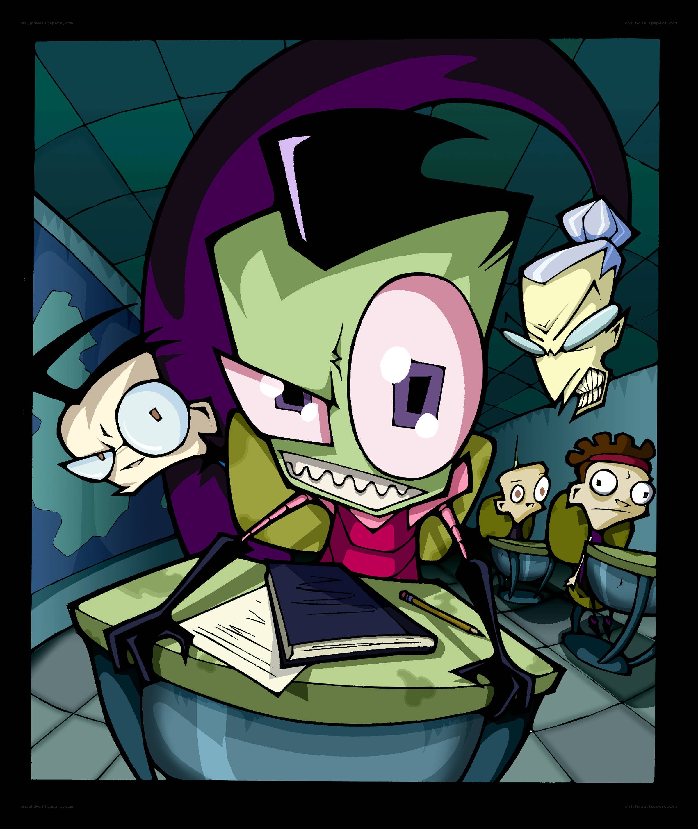 Zim in a classroom