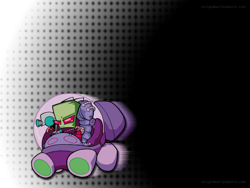 Zim in a purple vehicle