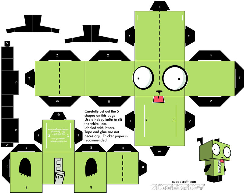 Zim paper craft template