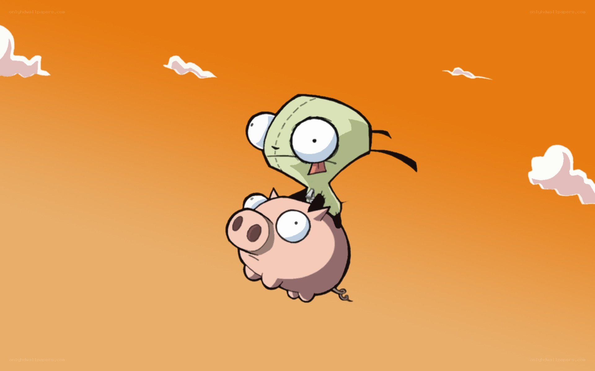 zim riding a pig
