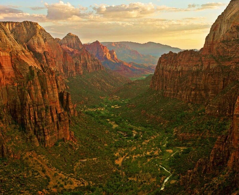 Zion Canyon at sunset