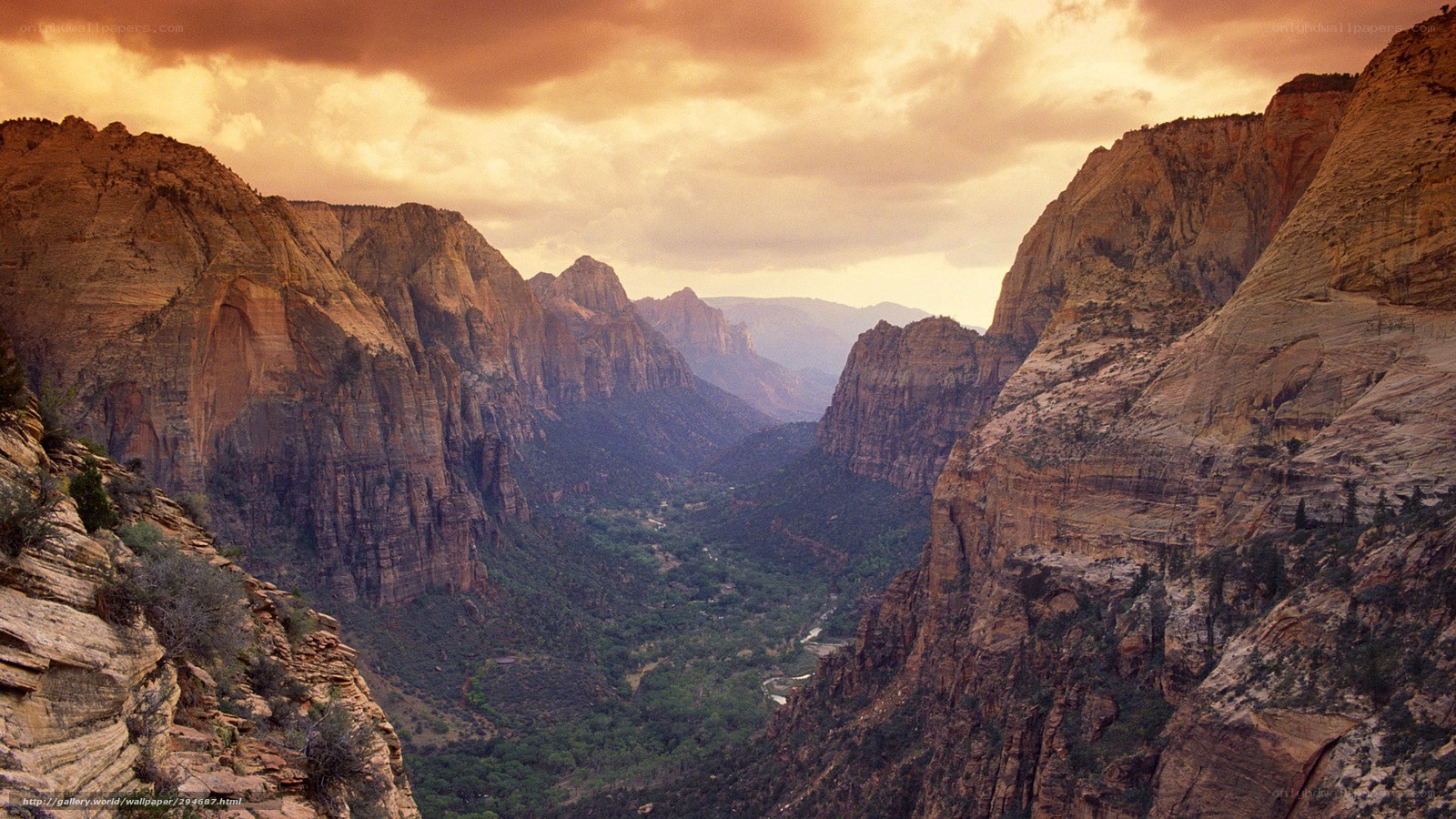 Zion Canyon at sunset