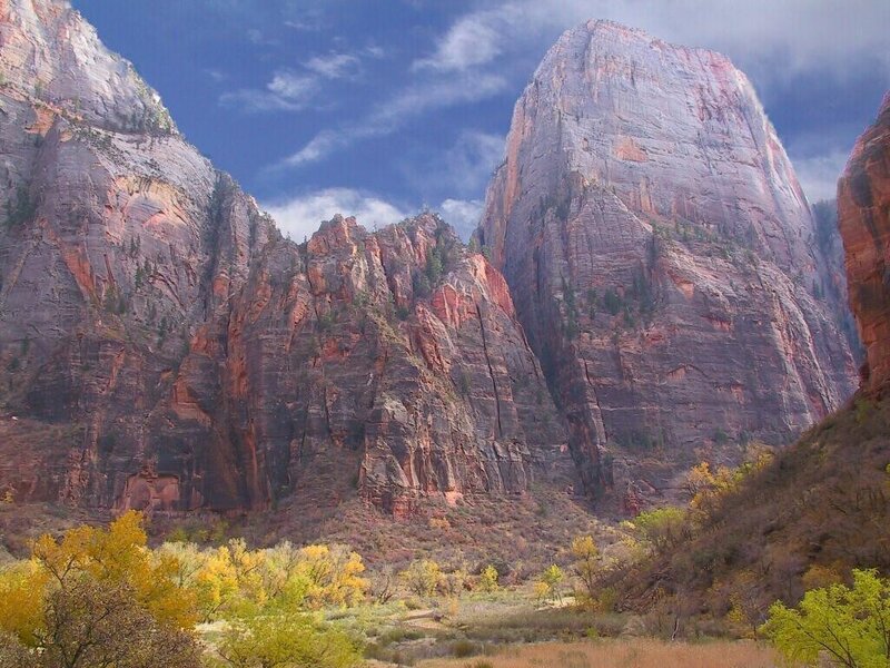 Zion Canyon Cliffs — Red