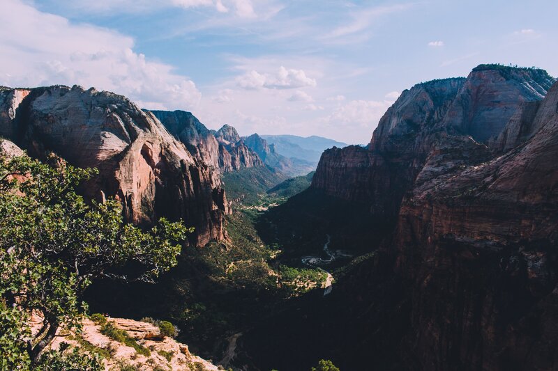 Zion Canyon Landscape — Blue, Serene, Afternoon, Photograph