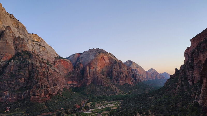 Zion Canyon Landscape — Blue, Serene, Sunset