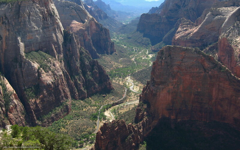 Zion Canyon Landscape — Red, Dramatic, Afternoon, Photograph