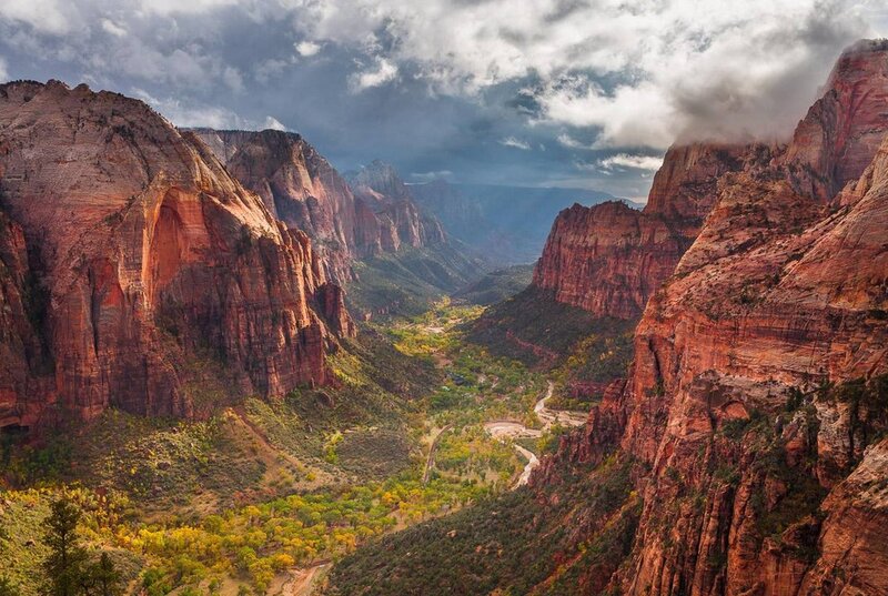 Zion Canyon Landscape — Red, Dramatic, Afternoon