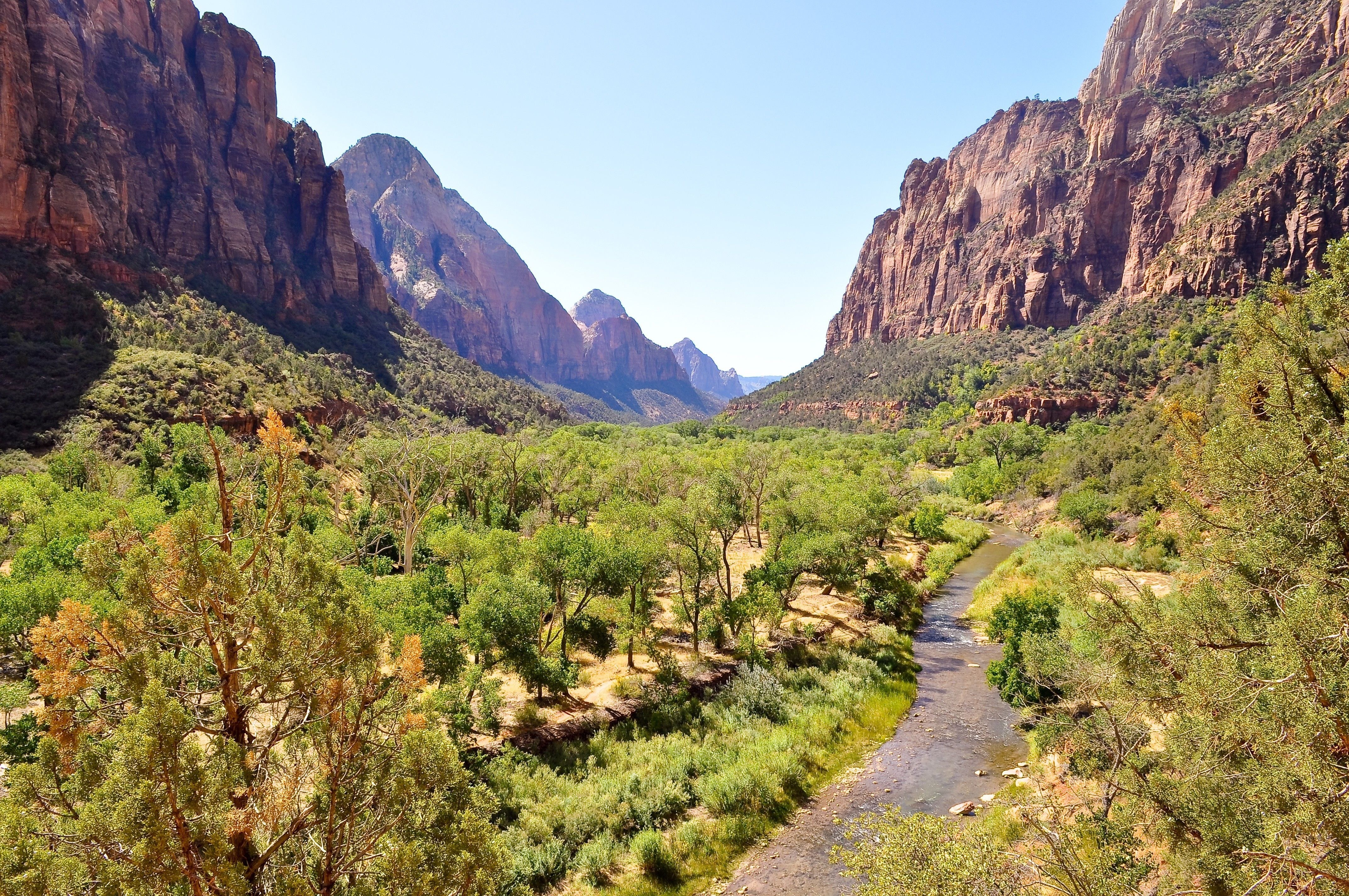 Zion Canyon river landscape