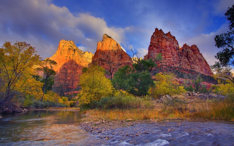 Zion National Park Landscape — Blue