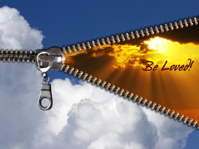 Zipper Opening to Sky — Blue, Dramatic, Sunset