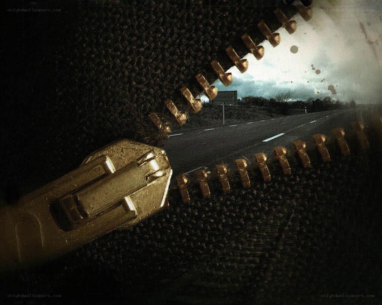 zipper revealing a road