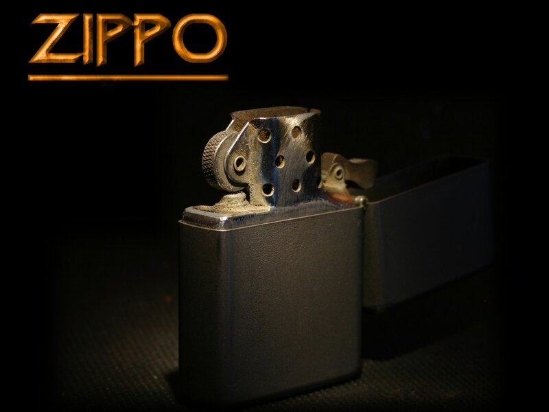 Zippo lighter on dark background
