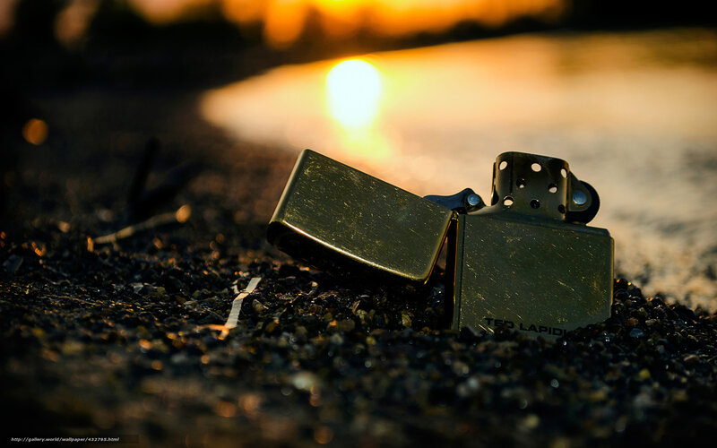 Zippo Lighter on Pebbles