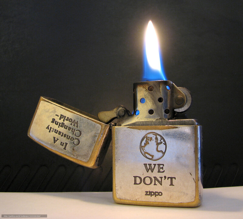 Zippo Lighter with Flame — Black