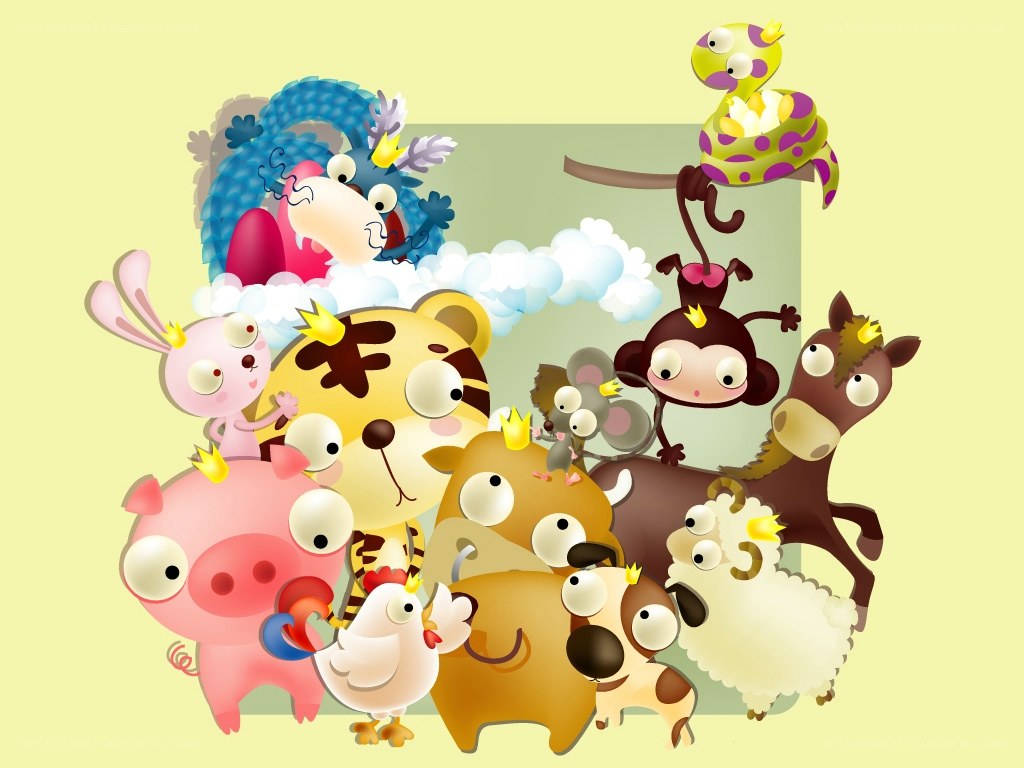 Zodiac animals cartoon