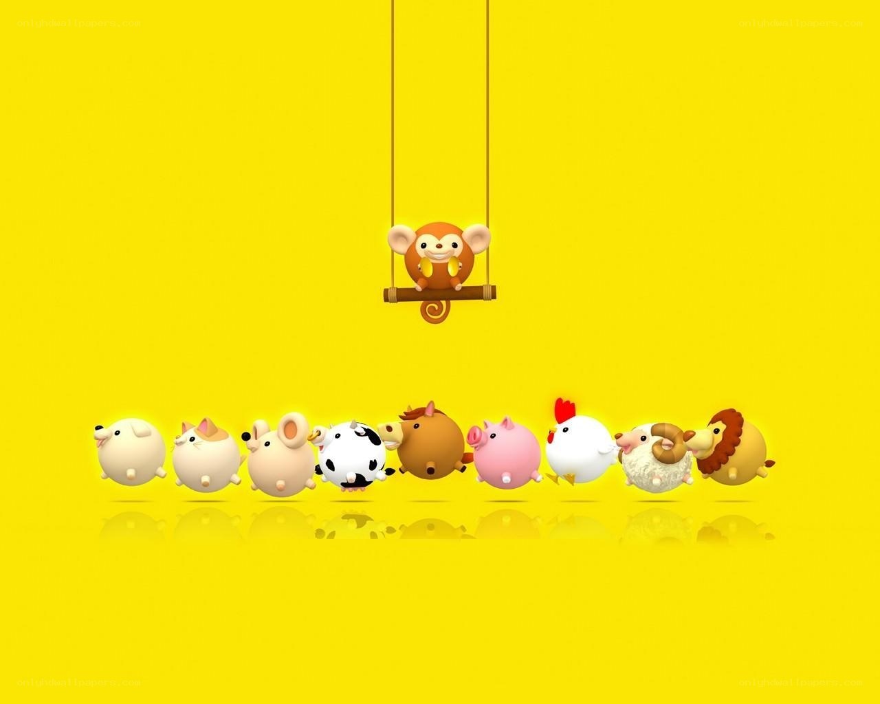 zodiac animals in a line