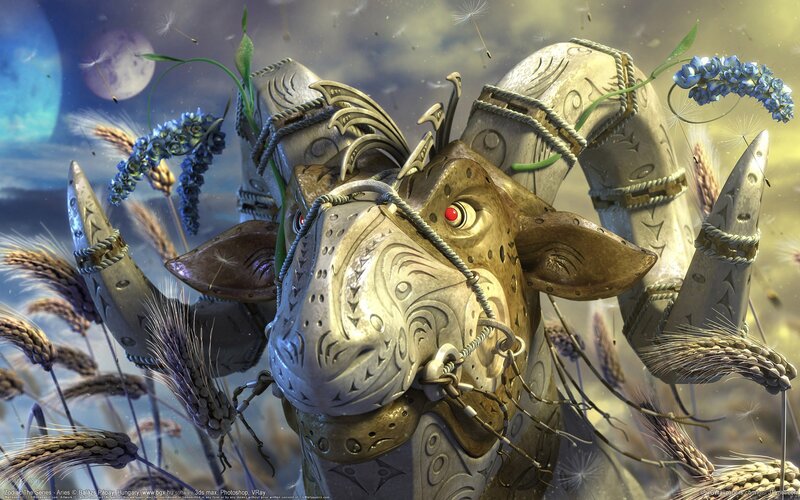 Zodiac Aries fantasy creature