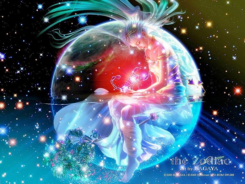 zodiac art with celestial figure