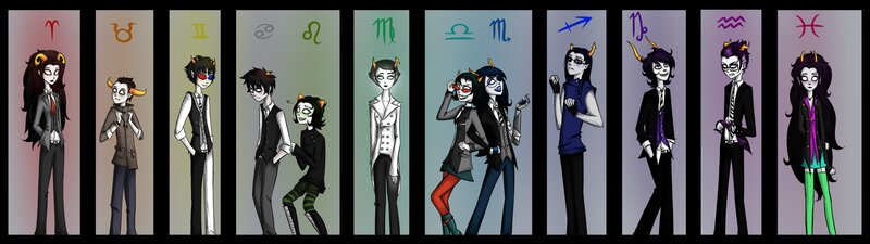Zodiac characters from Homestuck