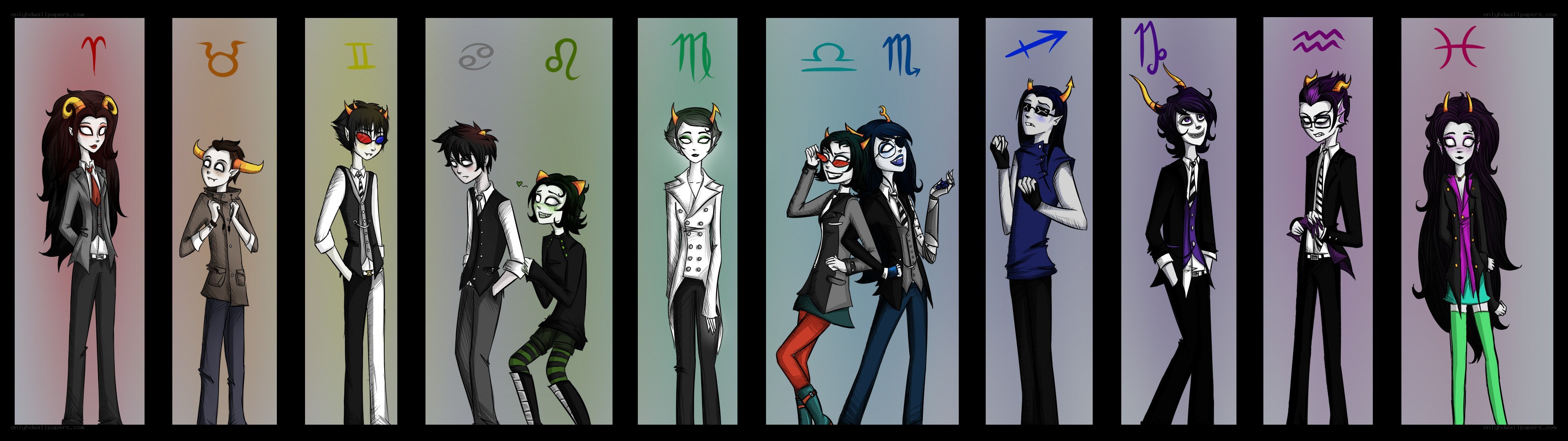Zodiac characters from Homestuck