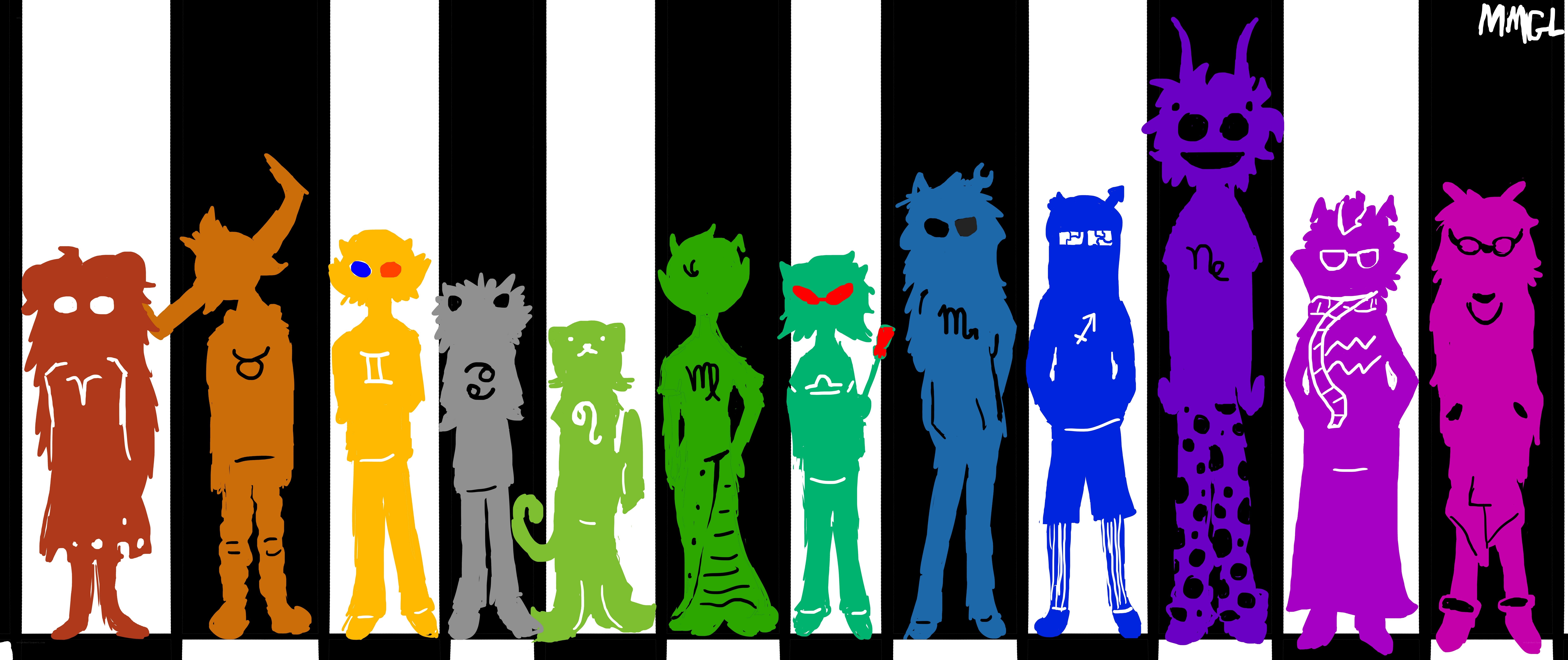 zodiac characters in silhouette