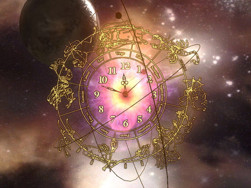zodiac clock in space