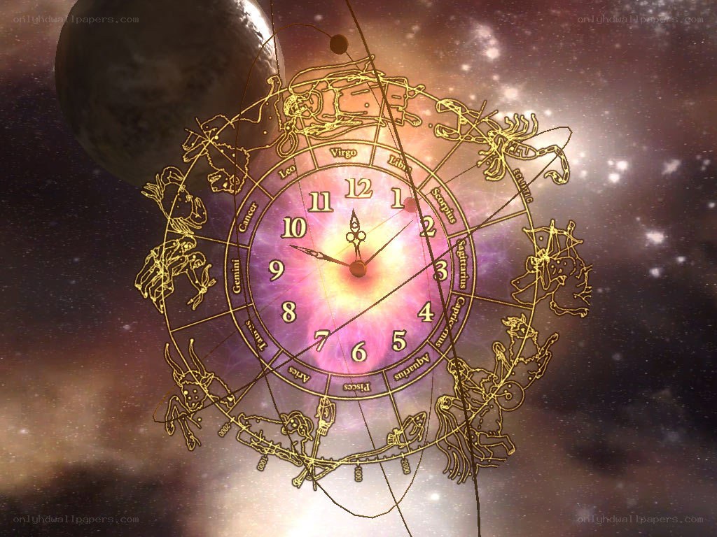 zodiac clock in space