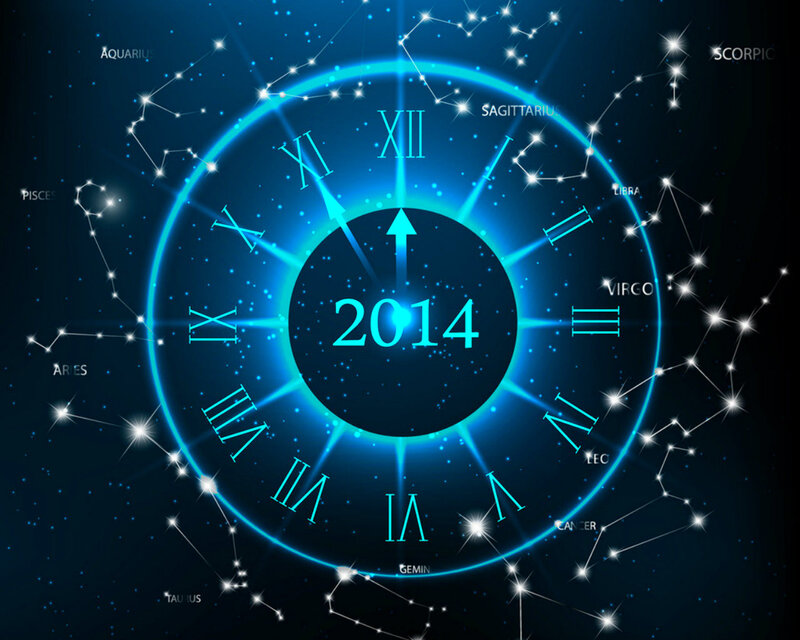Zodiac Clock with Year 2014