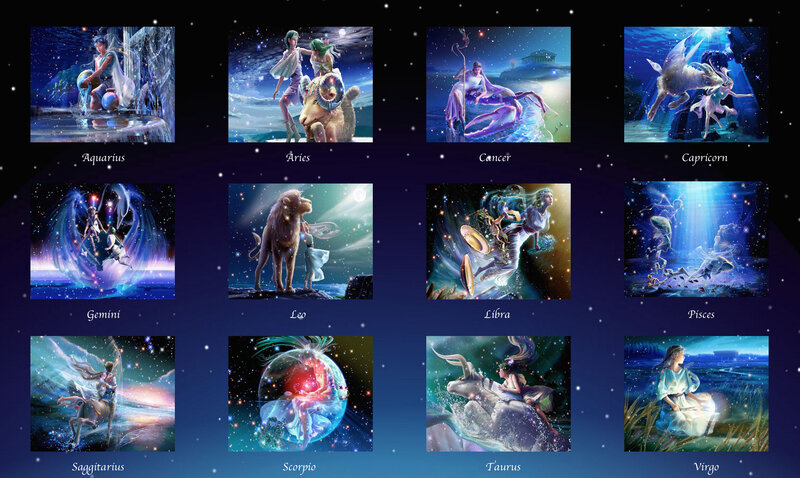 Zodiac Signs Illustrations — Blue
