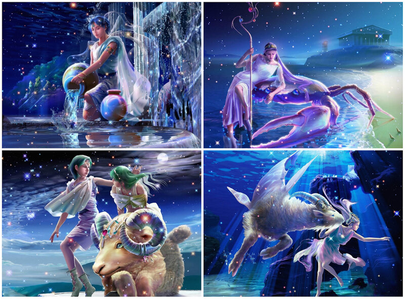 Zodiac Signs with Mythological Figures