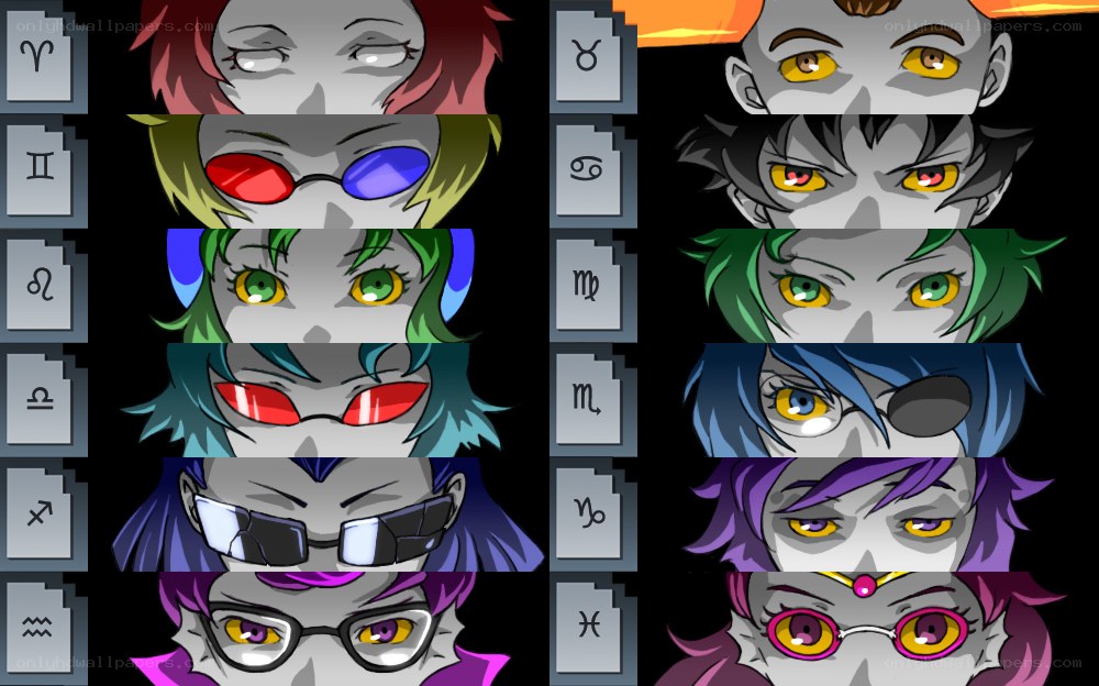 Zodiac-themed character eyes