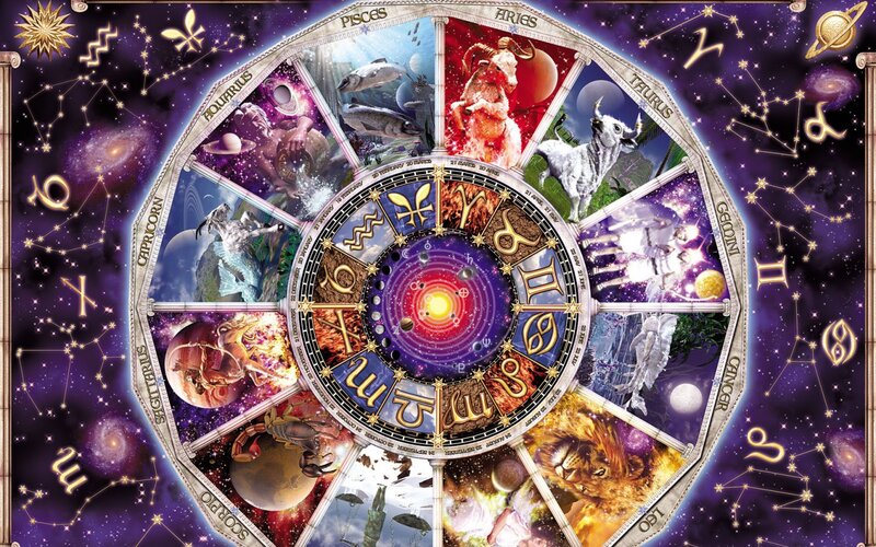 Zodiac Wheel Illustration — Purple