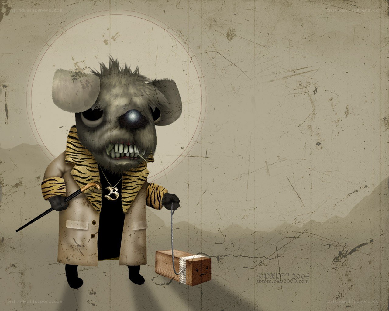 zombie animal with cane