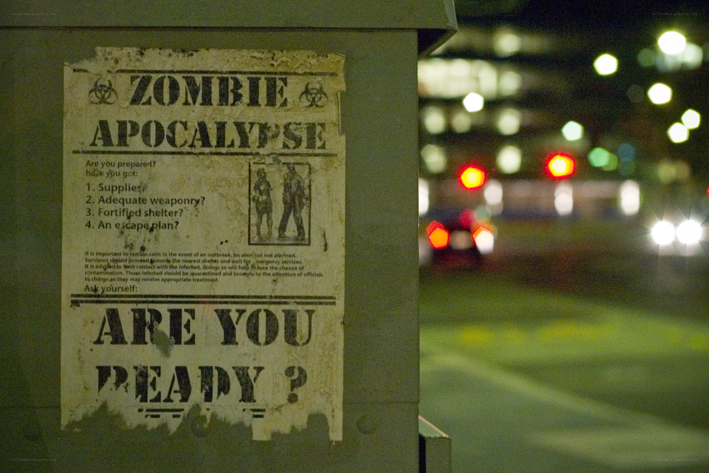 Zombie apocalypse poster at night